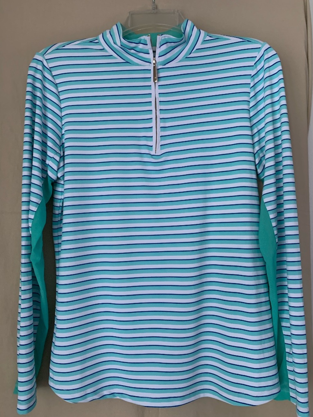 Cabana Life 'Striped Quarter Zip Sport Top'